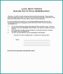 Free Printable Late Rent Notice Template