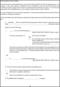 Free Qdro Form Texas