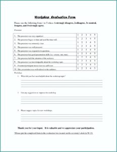 Free Workshop Evaluation Form Templates