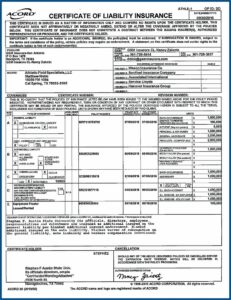 General Liability Waiver Of Subrogation Endorsement