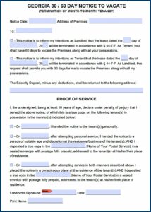 Georgia Eviction Notice Form