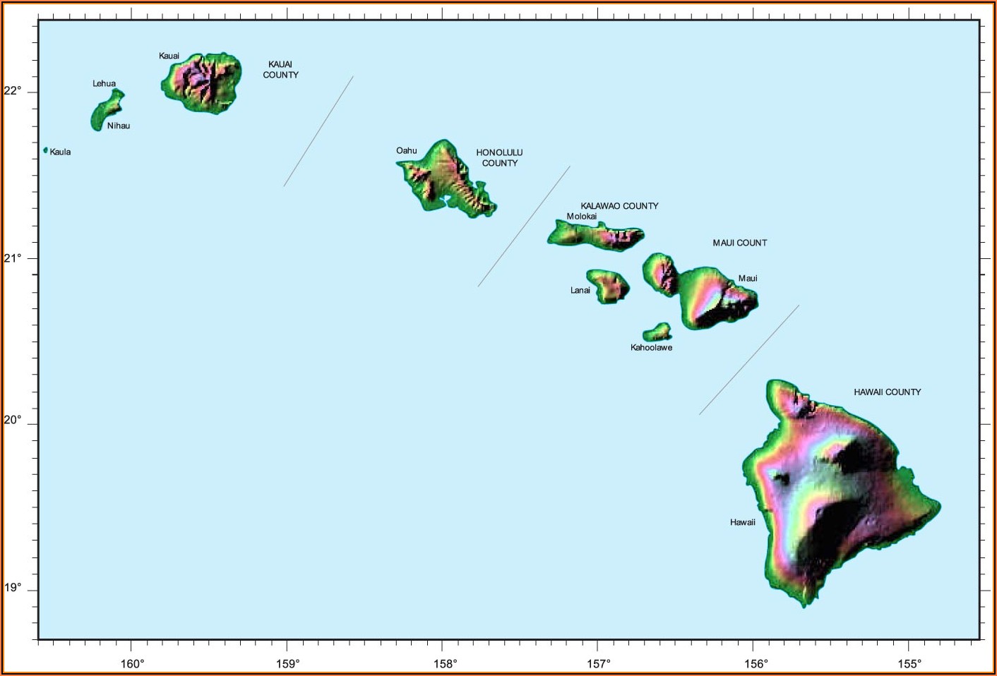 Hawaii Relief Map