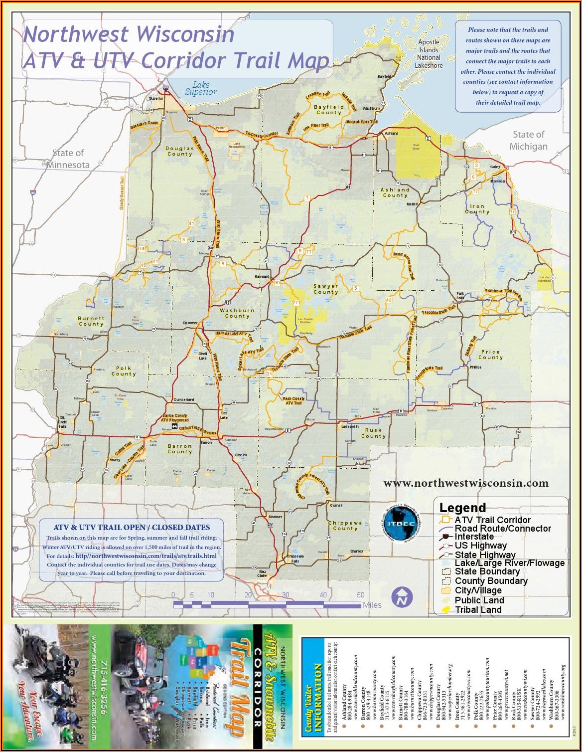 Hayward Wi Snowmobile Trail Map