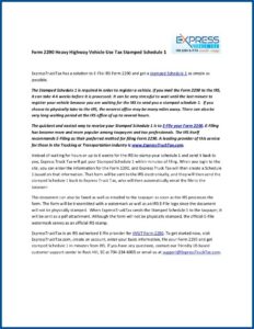 Highway Tax Form 2290