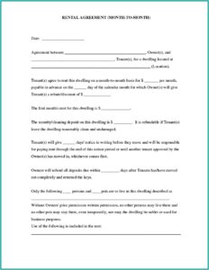 Homeowners Rental Agreement Form