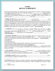House For Rent Agreement Forms