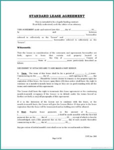 House Rental Agreement Forms
