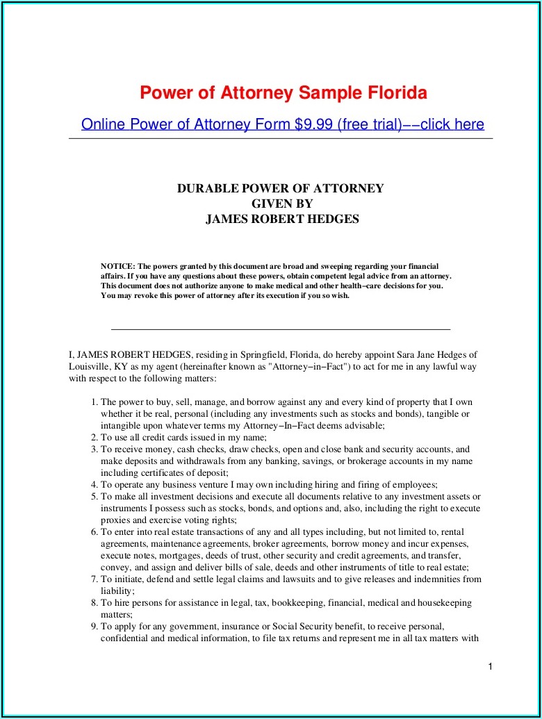 How To Obtain A Power Of Attorney Form