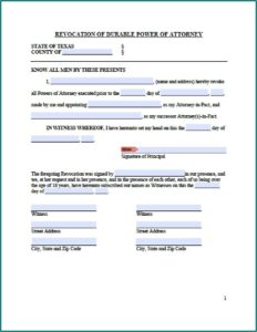 How To Revoke A Power Of Attorney Form