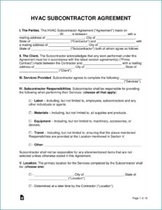 Hvac Contract Template