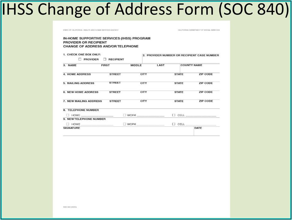 Ihss Provider Address Change Form