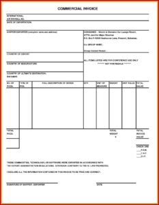 International Proforma Invoice Template