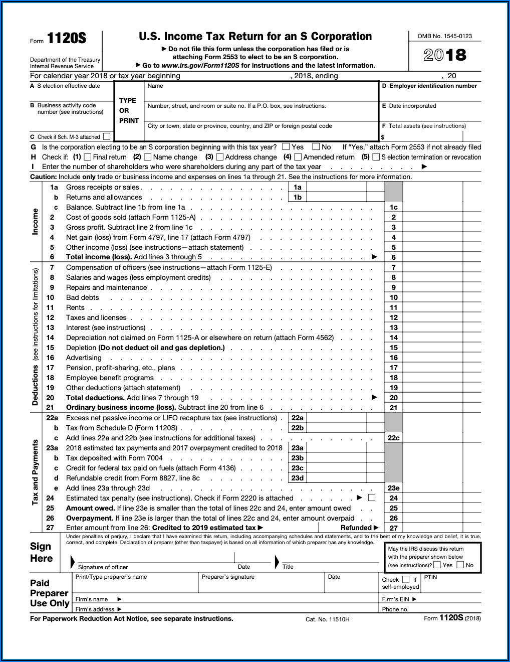 Irs Form 1120s 2014