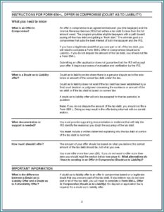 Irs Offer In Compromise Fillable Form