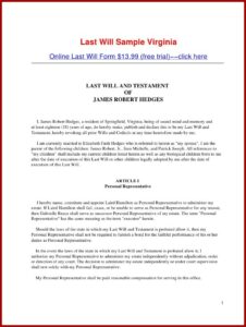 Joint Last Will And Testament Free Template