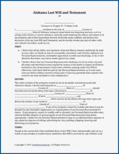 Last Will And Testament Form Texas