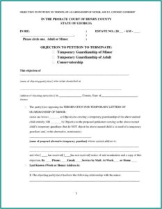 Legal Guardianship Forms Ga