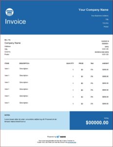 Legal Services Invoice Template Word