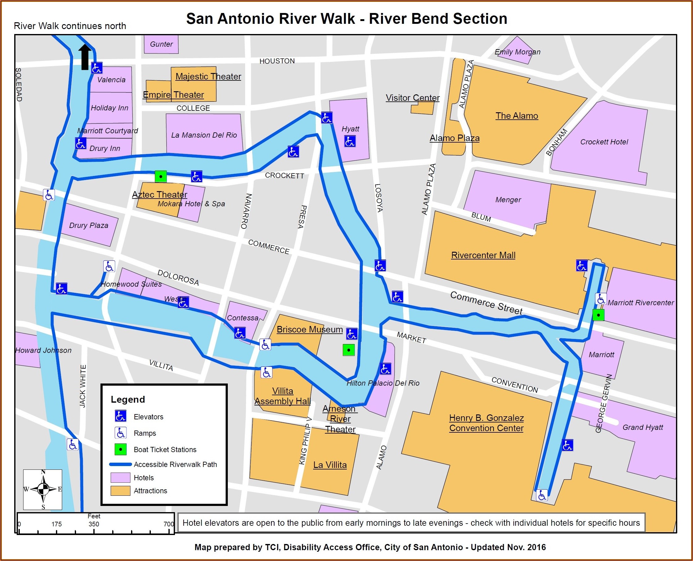 Map Of Hotels On Riverwalk San Antonio Tx
