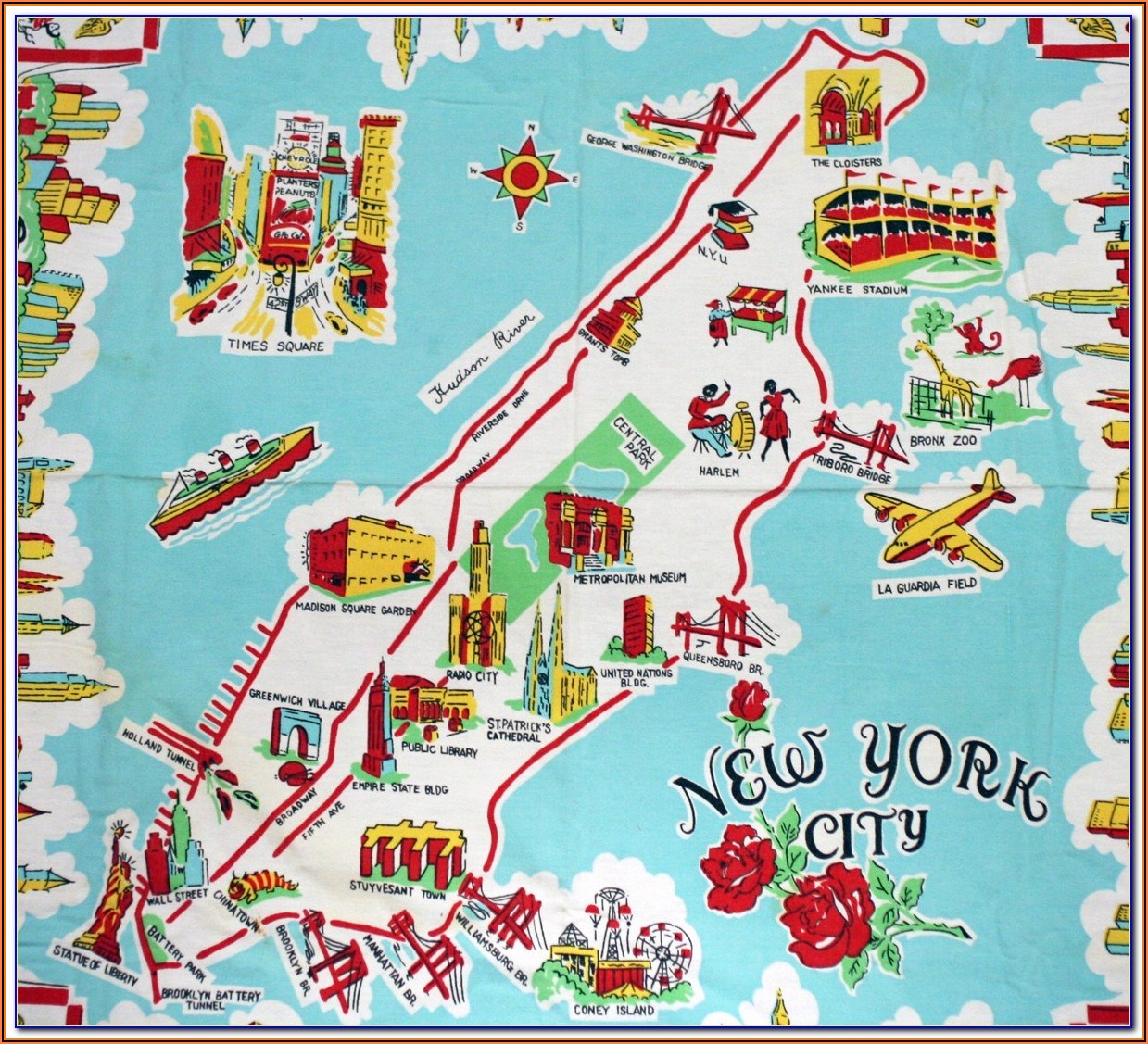 Map Of New York And Attractions