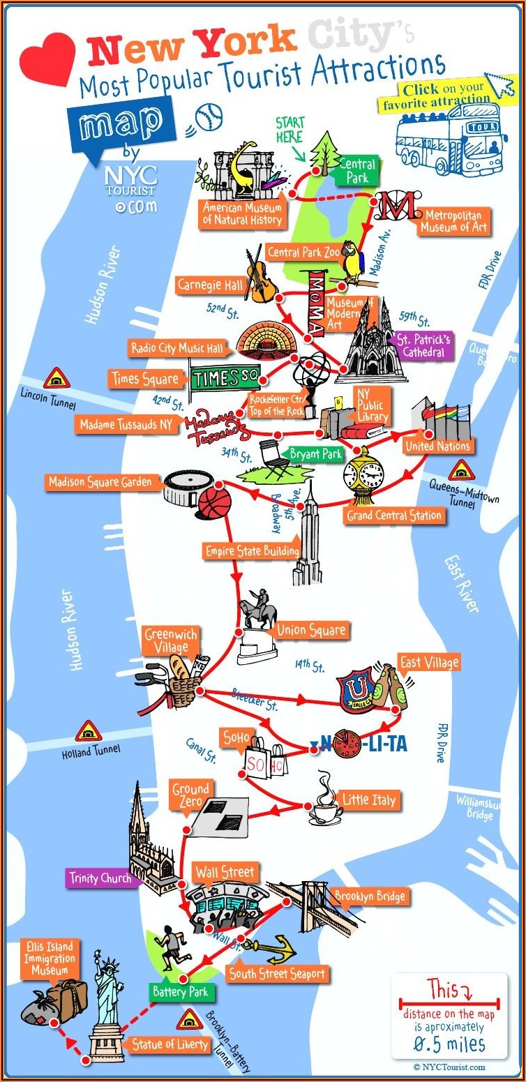 Map Of New York City Attractions Pdf