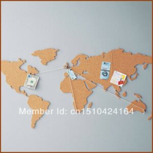 Map Of The World Cork Board