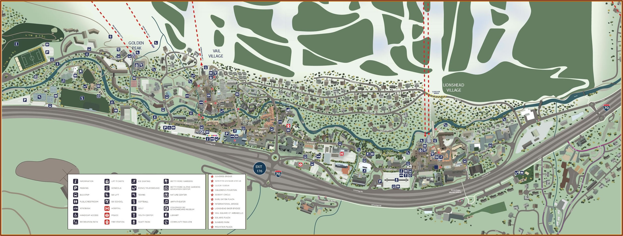 Map Of Vail Village Lodging