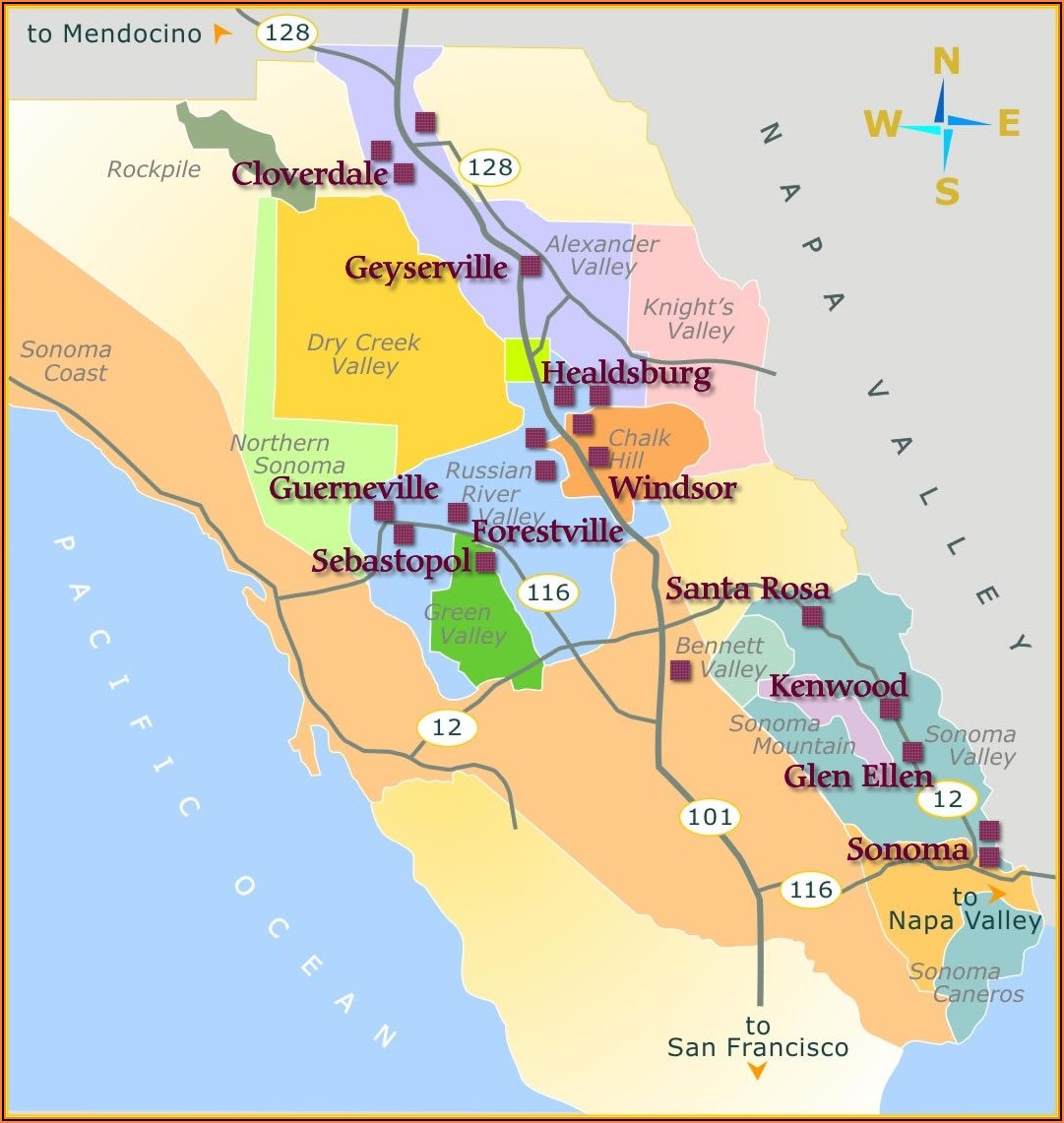Maps Of Sonoma And Napa Valley