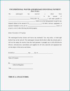 Mechanics Lien Waiver Form Colorado