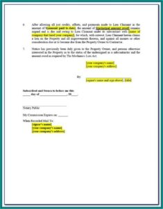 Mechanics Lien Waiver Form Illinois