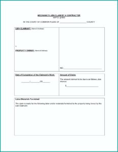 Mechanics Lien Waiver Form Pennsylvania