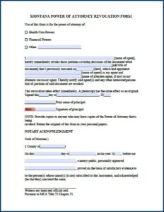 Medical Power Of Attorney Form Montana