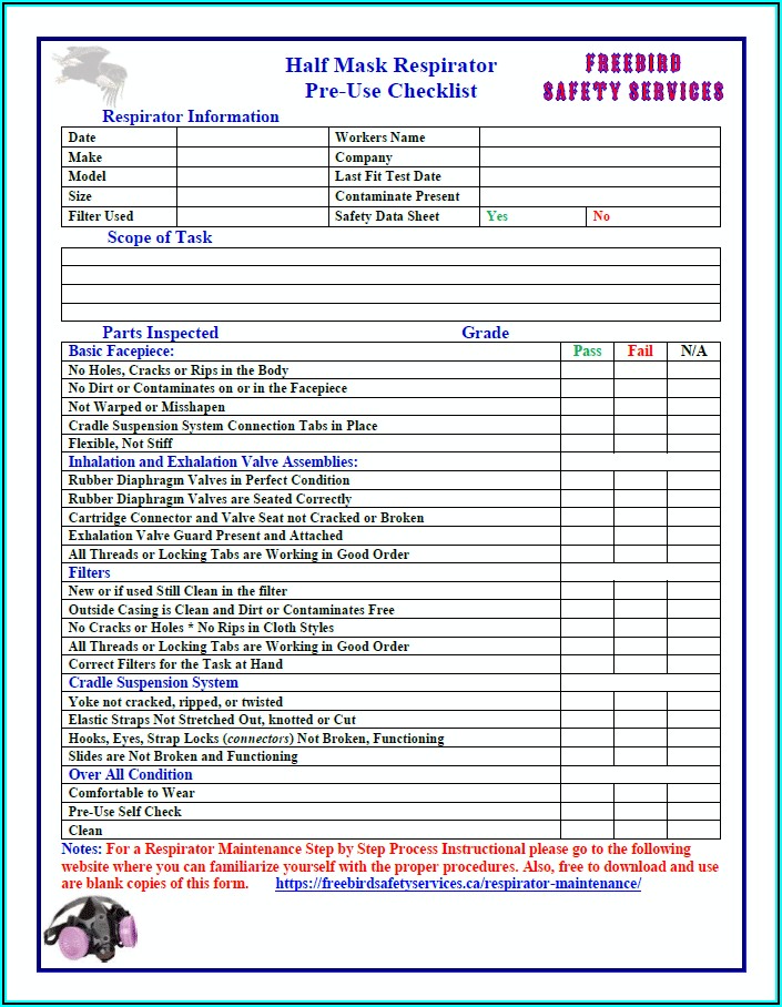 N95 Fit Test Sheet