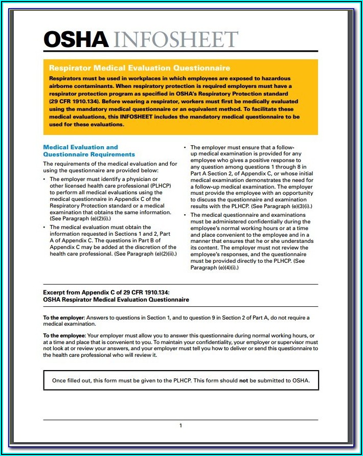 N95 Respirator Fit Test Form