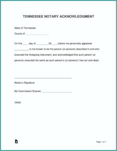 Notary Acknowledgement Forms