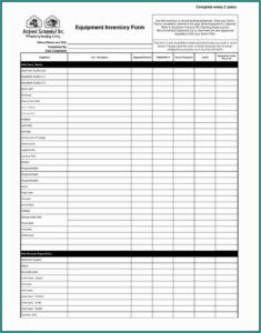 Office Supplies Inventory Form