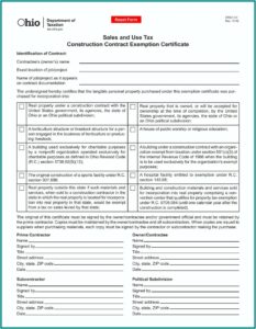 Ohio.gov Tax Exempt Form