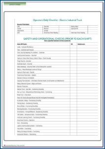 Osha Forklift Daily Inspection Form