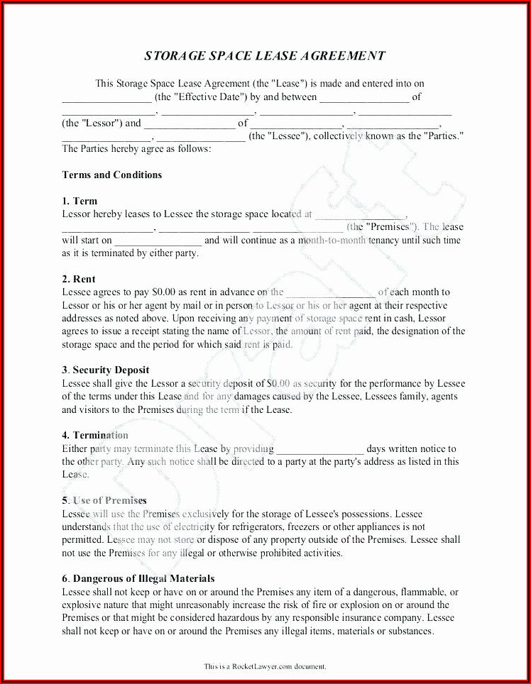 Parking Space Lease Agreement Template