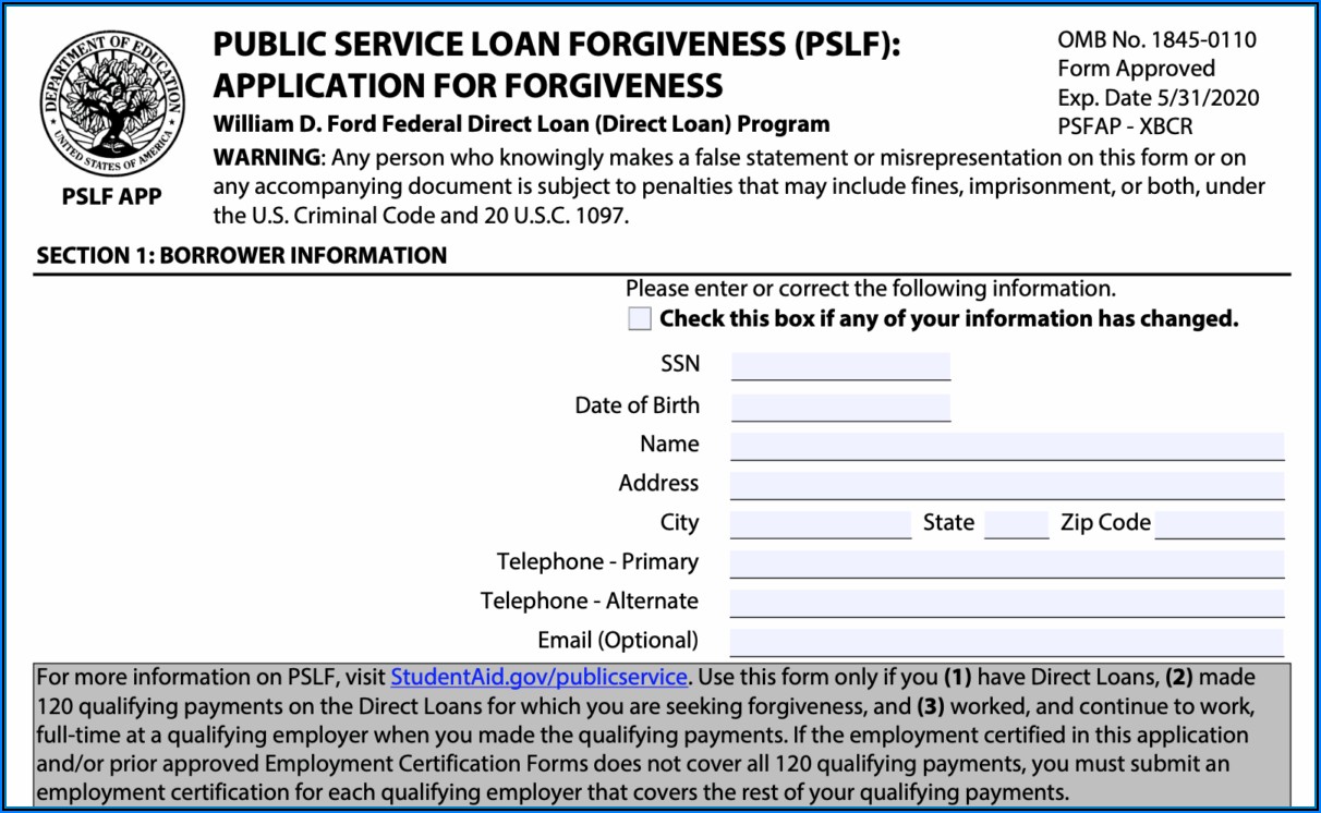 Perkins Loan Forgiveness Forms