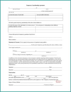Power Of Attorney Form For Guardianship