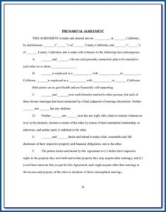 Prenuptial Agreement Form California Free Download