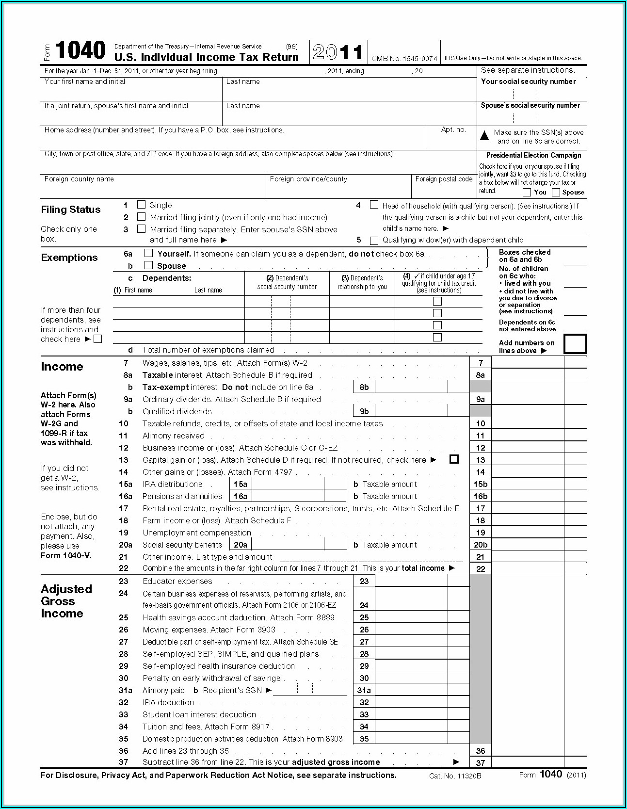 Printable 1040ez Tax Form