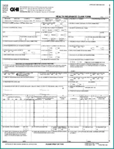 Printable 1500 Health Insurance Claim Form
