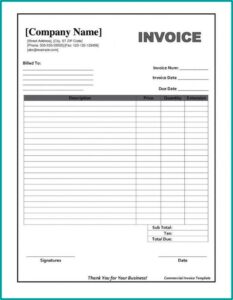 Printable Fillable Invoice