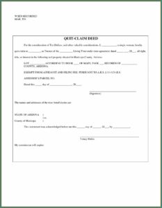 Quit Claim Deed Form Free Download Uk