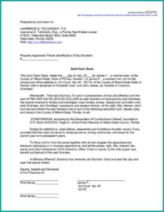 Quit Claim Deed Form Free Printable