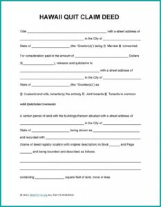 Quit Claim Deed Form Pdf Uk