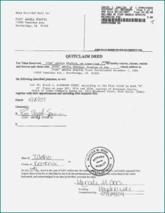 Quit Claim Deed Sample Form