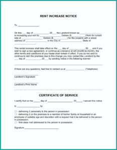 Rent Increase Forms California